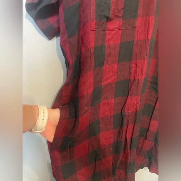Madewell oversized red and black plaid shirt dress size small - Picture 11 of 11